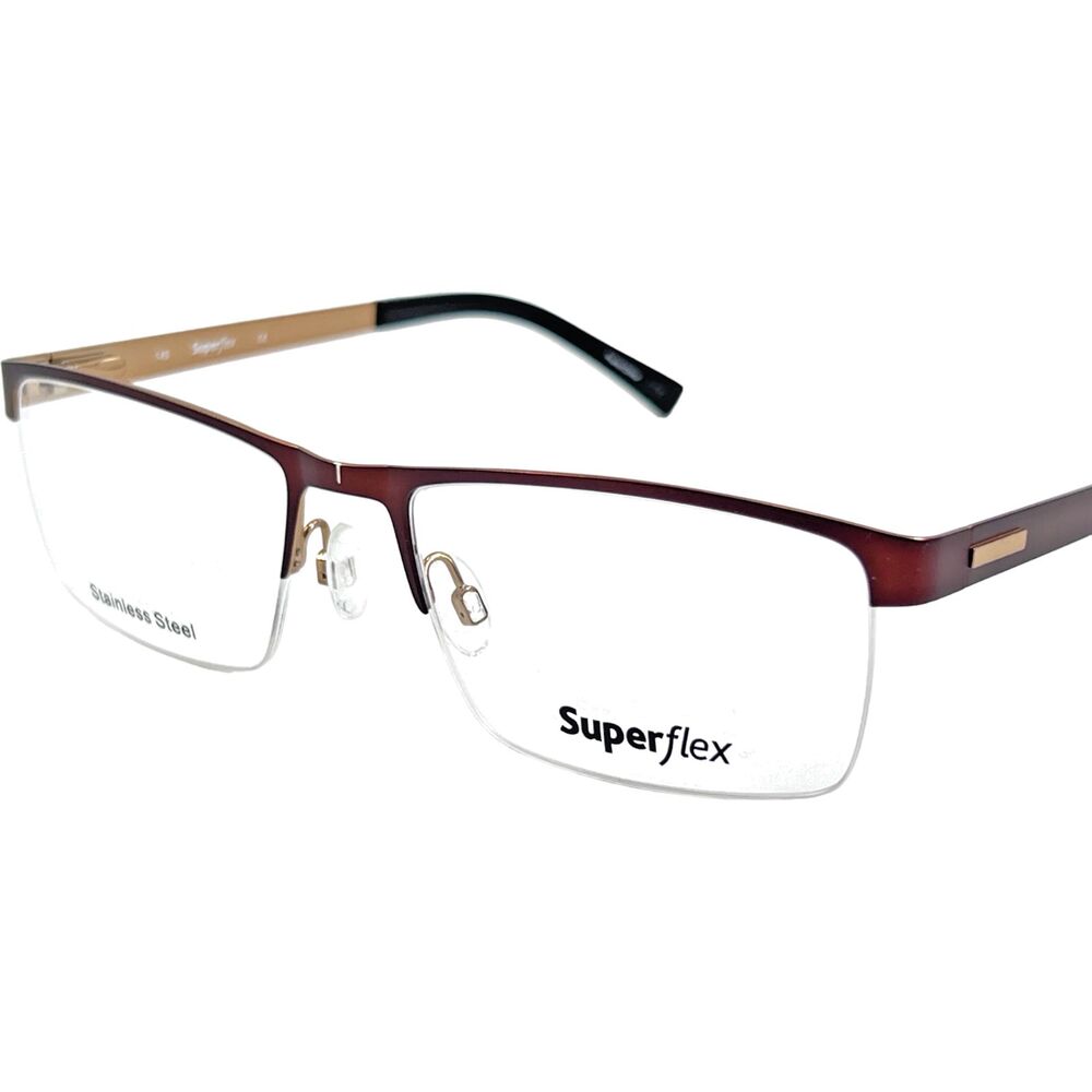 SuperFlex SF468 Mens Eyeglass Frame C1 Brown Bronze